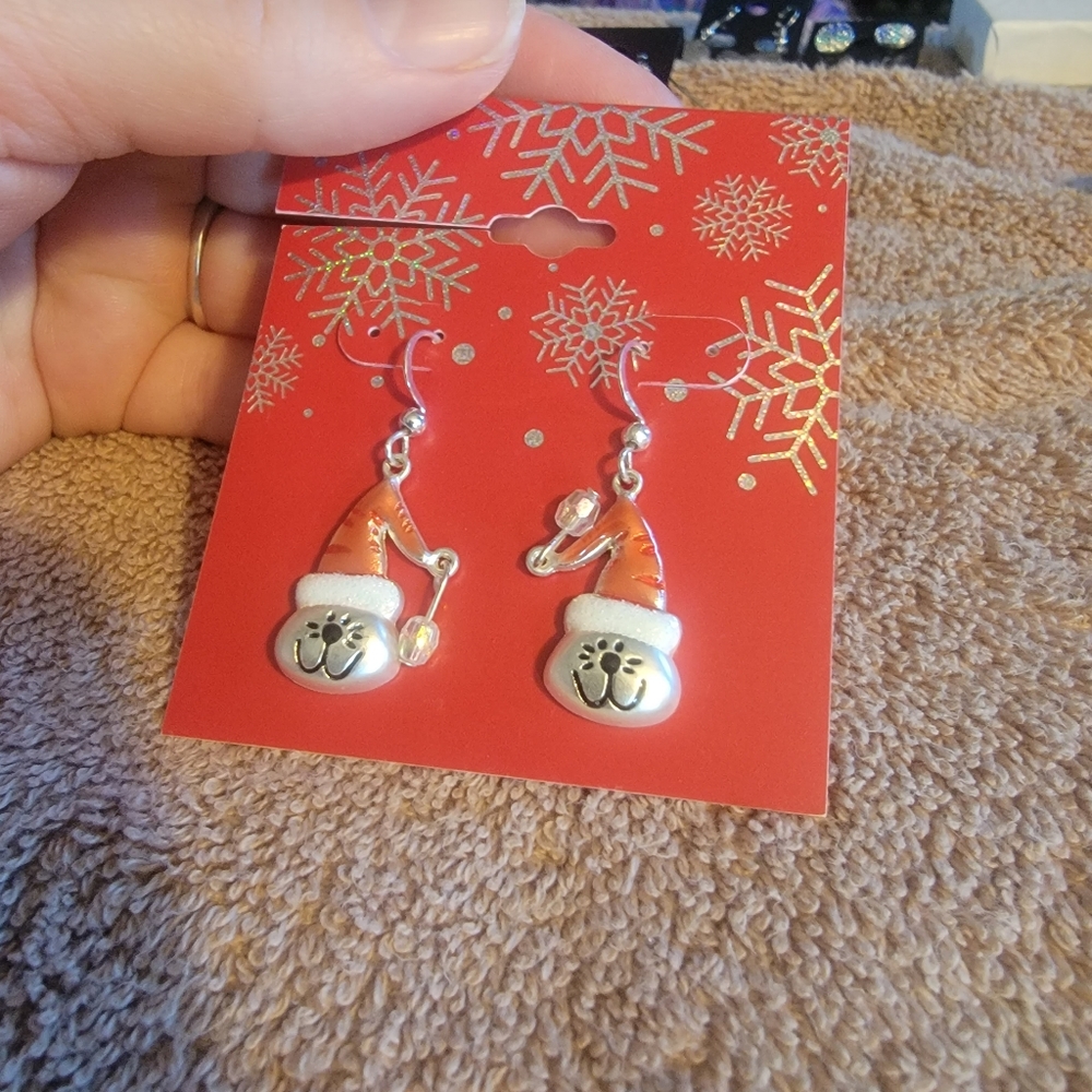 Christmas Cat Earrings